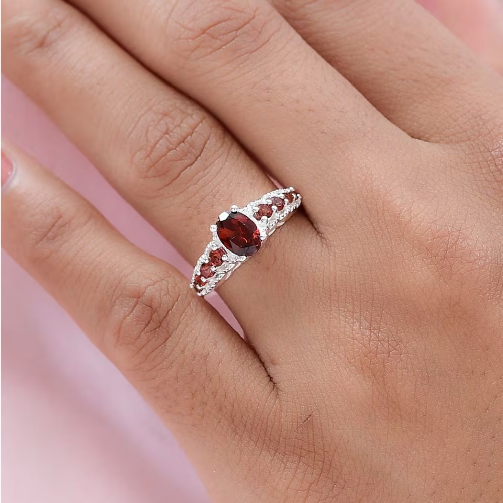 Stamped Mozambique Garnet S925